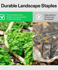 6 Inch Landscape Staples 100 Pack Heavy Duty Workhorse Galvanized Steel Garden Stakes 11 Gauge U Shaped Pins For Weed Barrier Fabric Soaker Hose And Fence Holding Durable Weather Resistant