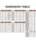 Dimension table for High Grade Zirconia Ceramic Bearing with sizes, model specifications, and measurements.