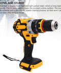 Versatile Cordless Electric Power Drill Featuring Knockout Beater Proof Grip And Snappy Pull Trigger For Quick Wood Plastic Screw Driving And Easy Home Improvement Tasks close-up of sturdy carbon steel design with ergonomic grip