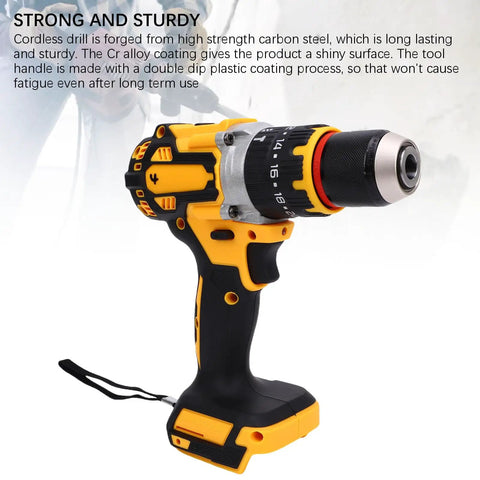 Heavy Duty Brushless Cordless Drill Delivers Knockout 100Nm Torque And Rips Through Tough Surfaces At 2000 RPM with durable carbon steel.