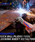 10 Inch Locking Sheet Metal Clamp With Trigger Release holding metal during welding process