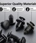 Genuine Auto Bumper Retainer Clips Kit For Chevy Hhr With Removal Tool Flexible Nylon Fasteners Mix Sizes For Panel Body Repair Heavy Duty Fitment, black nylon clips