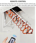 Remote Controlled Electric Loft Ladder Telescoping Ceiling Pull Down Stairs Built Tough Aluminum Frame with smooth glide action