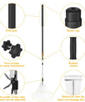 Feature details of Telescoping Roof And Yard Rake For Leaves And Debris Cleanup Dual Use From Roof To Lawn Extends From 6.62 To 31 Feet