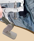 No Sweat Snap Button Press Tool Kit With Four Interchangeable Dies For 9Mm 11.5Mm 12Mm And 13Mm Fasteners showing installation on a jacket.