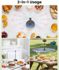 Four Pack Table Fans With Flexible Gooseneck And Soft Blades, AA Battery Powered Portable Silent Fans for dining tables.