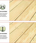 Comparison of deck boards with Edge Deck Screws with Hidden Fastener System 1-7/8 Inch ProTech Coated 700 Count and face fastened.