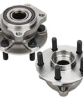 Front Wheel Hub And Bearing Assembly Pair For Subaru Outback Legacy 2005 To 2014 showing paired axle units with rust resistance coating.