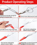 Product operating steps for Top Shelf Cordless Fish Tape Wire Threading Tool Includes Rechargeable Battery Quick Charger.