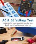 Essential Digital Multimeter For DIYers And Pro Techs With TRMS 4000 Counts testing battery and power strip