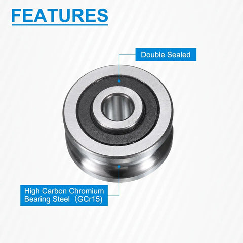 4 Pack Deep Groove Ball Track Guide Bearing 8Mm ID By 30Mm OD By 15Mm Width Double Sealed Pre Lubricated Gcr15 Chrome Steel showing double sealed design.