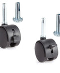 2 Pack Locking Swivel Caster Replacement Wheels For Weber Gas Grill Stem Casters 2.5 Inch Twin Wheel Rubber Caster Wheels With Friction Mount 5/16 X 1-1/2 Inch Pin Stem 55-Lb Load Capacity Per Caster Easy Install