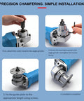 Installation process of Heavy Lift Aluminum Alloy Grinder Chamfer Tool With Ergonomic Grip for precision chamfering.