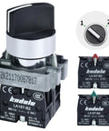 Two Position Latching Rotary Selector Switch 10A 660VAC SPDT 1NO 1NC IP65 Waterproof 22mm Panel Mount Industrial Switch image