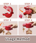 Installation steps for Universal Gate Valve Lockout For Outdoor Faucets And Spigots, Hose Bib Lock device, shown on faucet handle.