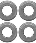 4 Pack Front Wheel Bushing And Bearing Set Compatible With Craftsman Husqvarna John Deere Tractor X105 X106 X107 X110 X115 X116 X117 X120 Replace Part Number 532009040 532124959 silver bushings close-up view