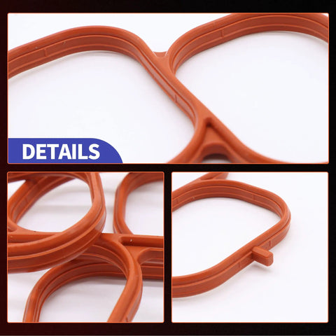 Heavy Duty Three Piece Air Surge Tank To Intake Manifold Gasket Kit with reinforced elastomer coating for oil leaks.