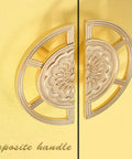 Two Pack Brushed Gold Zinc Alloy Cabinet Pulls Semi Circular Dresser Pulls For Drawers Cabinets And Doors 64mm Hole Center