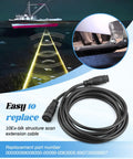 Premium 9 Pin Extension Cable For Lowrance Lss One Lss Two Structure Scan Transducer Replacement Cord 10 Foot with waterproof design.