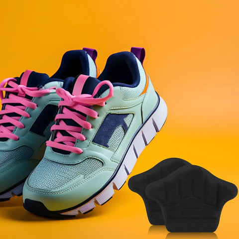 Premium Heel Grips Insert Kit Locks Your Shoes In Place Zero Wiggle Room Foam Heel Pads For Loose Loafers Sneakers And Boots next to colorful sneakers