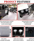 Auto Electric Wire Twister Stripper Machine For Shielded Cable Fast Untwisting Tool showing adjustable brushes and foot switch.