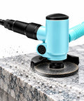 Heavy Duty Four Inch Pneumatic Angle Grinder Featuring Smooth Kickass Rotary Trigger And Clever Side Vent Exhaust For Zero Fuss Metal Grinding Polishing Air Powered Workshop Beast on granite surface.