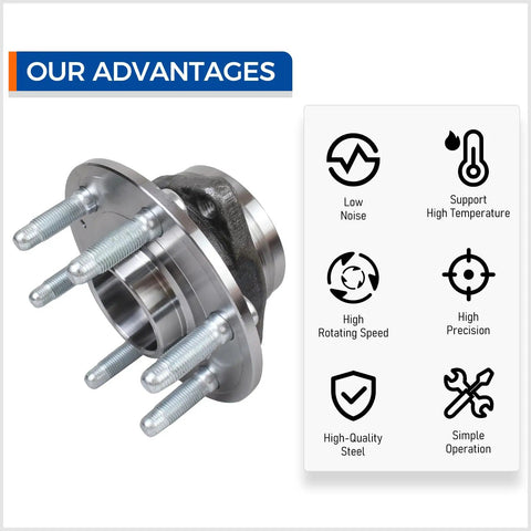 Pair Front Rear Wheel Hub Bearing Assembly For 2010 To 2016 Cadillac SRX And 2011 Saab 9 4X Direct Oem Replacement 513289 showcasing features like low noise and high precision.