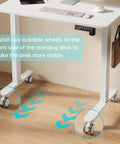 Standing desk with Lockable Stem Caster Wheels Set Of Four, 2 Inch Nylon Threaded Swivel Casters With Five Sixteenth Inch Stems