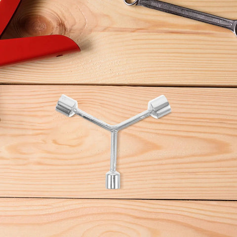 Heavy Duty Y Shape Three Prong Socket Wrench For Pool Table Rail Fix and Felt Cloth Swap on wooden surface