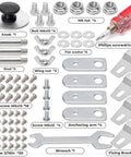 Outdoor Pyramid Patio Heater Hardware Replacement Kit With Bolt And Nut Set For Propane Patio Heaters Galvanized M5 Screws Knob Philips Screwdriver Included Easy Install Weather Resistant Fastener Pack For 4 Sided Pyramid Heaters displayed on a surface.