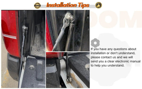 Heavy Duty Pickup Tailgate Assist Shock Lift Supports Rear Gas Dampers Springs Bolt Right On Kit For Toyota Tacoma N400 2024 And Up installation tips detail.