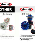 Comparison of Titanium Brake Disc Bolts: Die stamping vs CNC cutting, showcasing design and finish details.