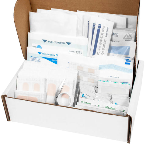 MFASCO First Aid Kit Refill Pack, 180+ items for small/medium box; bandages, gauze, antiseptics