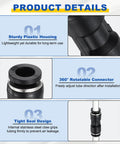 Details of 2 Pack Pneumatic Straight Fitting One Quarter Inch Tube OD Plastic Union Push To Connect for Air Lines