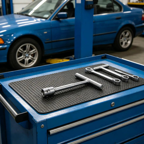 Heavy Gauge T Shaped Auto Dent Puller Kit For Paintless Dent Removal And Diy Car Body Repair Tool on workbench.