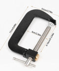 Beefy Fast Release 4 Inch G Clamp For Workshop Projects, Steel With Anti Rust Finish, Quick Slide Jaw For Easy Adjustments, Trapezoidal Thread For Strong Holding Power, Heavy Duty Woodworking And Metalworking Clamp, 4-inch black steel clamp