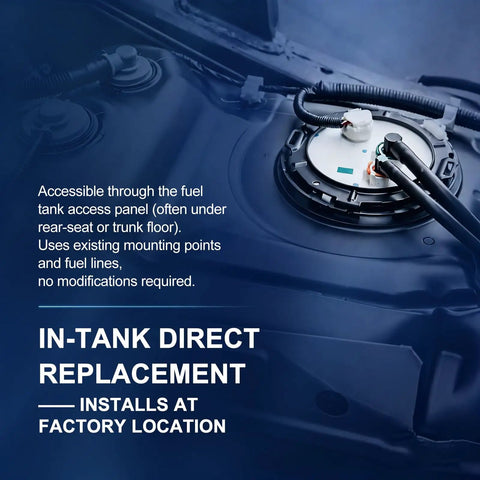 Heavy Duty Replacement Electric Fuel Pump Module Assembly With Fuel Sender Kit For Chevy Cobalt Pontiac G5 Saturn Ion 2006 To 2008 L4 Engine Swap in-tank installation at factory location.