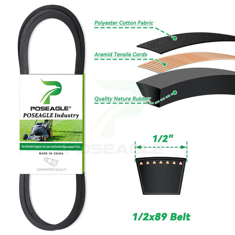 Prime Grade Idler Pulley Set, Straight Swapping John Deere Compatible GX20286 And GX20287, 1/2x89 belt made of natural rubber.