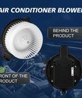 Front Hvac Heater Blower Motor Fan Assembly For Toyota Sienna Lexus Es350 Sequoia 2011 To 2017 showing front and back views.