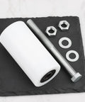 Heavy Duty Sliding Door Guide Rollers With Reinforced Nylon Bearing Wheels And M12 Mounting Bolts displayed on slate background.