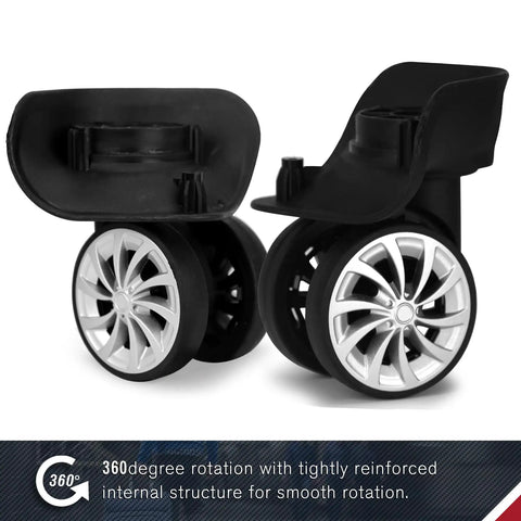Top Shelf Luggage Wheels Replacement Pair Built Tough With Metal Bearings To Give Your Suitcase A Smooth Ride Across Any Terrain Using Four Screw Holes For A Secure And Reliable Fit.