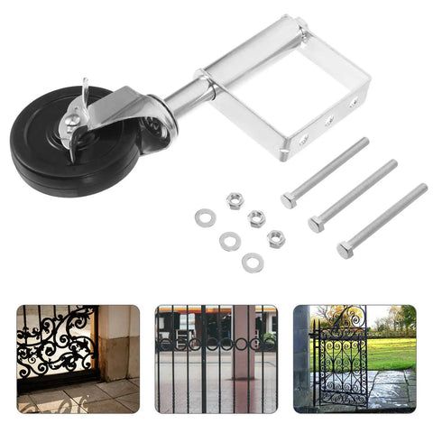Heavy Duty Spring Loaded Gate Caster With Slick Rolling Cold Rolled Steel Wheel, mounting hardware included for easy installation.