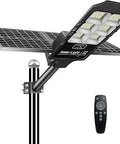 Super Bright Solar Street Light With Dusk To Dawn, Remote Control And Motion Sensor, 43000 Lumens Outdoor Flood Light, IP66 Waterproof