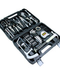Portable Mechanics Tool Kit Set With Clear Organized Plastic Toolbox Storage Case For Home Garage And Apartment DIY Projects