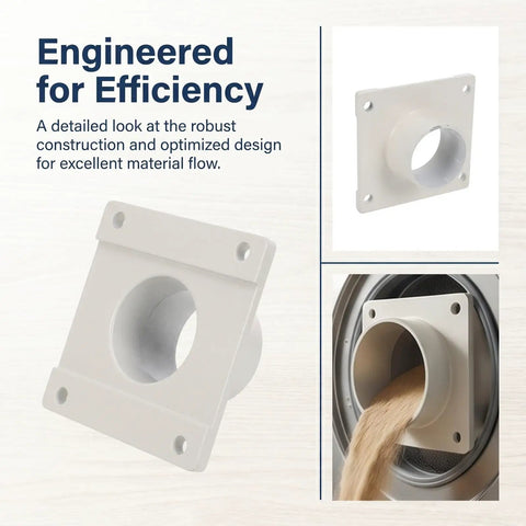 Diyeah Industrial Dryer Discharge Flange Adapter Steel Bottom Outlet Connector Anti-Slip Design installed for material flow