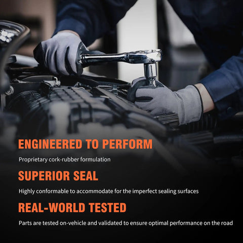 Mechanic using a wrench on a vehicle engine, highlighting Heavy Duty Three Piece Air Surge Tank To Intake Manifold Gasket Kit features.