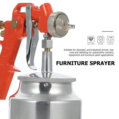 Pro Grade Handheld Paint Sprayer With Precision Flow Control For Cars Tables And Cabinets close-up of nozzle and reservoir