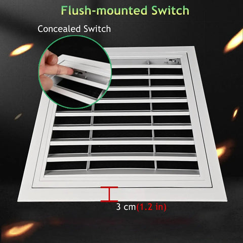 Rock Solid Universal Metal Access Panel Slick Louvered Inspection Door For Hvac Ducts with flush-mounted concealed switch.