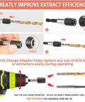 Quick change adapter for Left-Hand Drill Bit And Screw Extractor Set 25-Piece For Stripped And Damaged Bolts And Screws Easy Out Bolt Remover Kit Cobalt HSS Steel Bits Reversing Twist Drill Kit For Auto Garage Workshop
