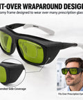 Game Changers Multi Wavelength Laser Safety Glasses Built Tough For Pro Hair Removal And Tattoo Parlors Rocking Legit IPL Eyewear Shields, fit-over wraparound design.